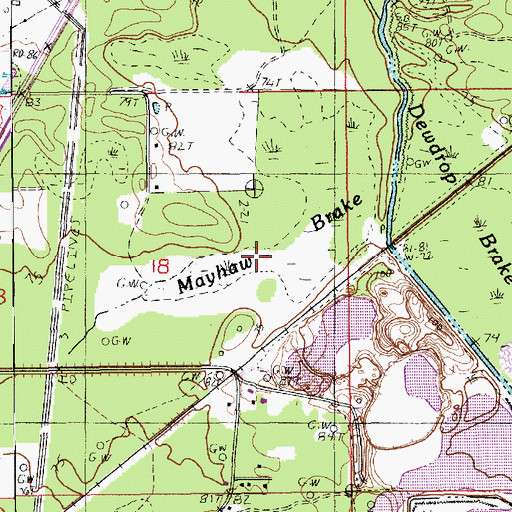 Topographic Map of Mayhaw Brake, LA