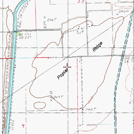 Topographic Map of Poplar Ridge, AR