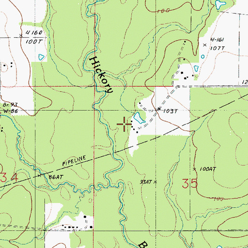 Topographic Map of Mayhaw Branch, LA