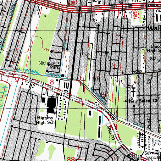Topographic Map of Mayronne Canal, LA