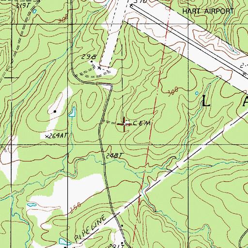 Topographic Map of McComic Cemetery, LA
