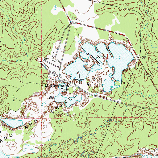 Topographic Map of McCormack Cemetery, LA
