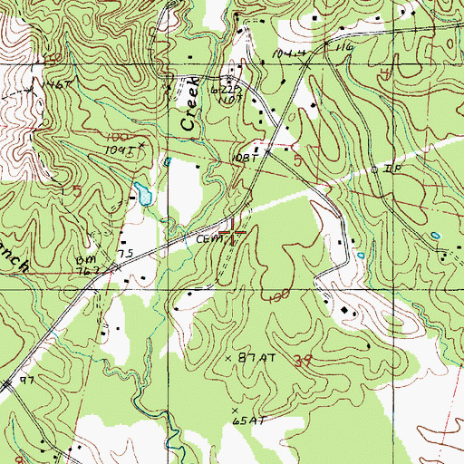 Topographic Map of McCure Cemetery, LA