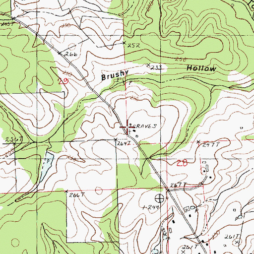 Topographic Map of McDaniel Cemetery, LA