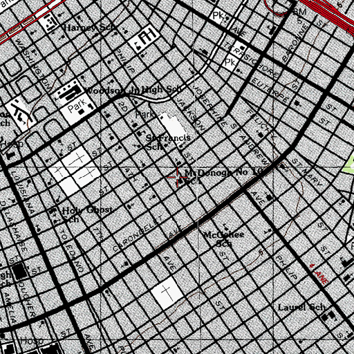Topographic Map of McDonogh Number 10 School, LA