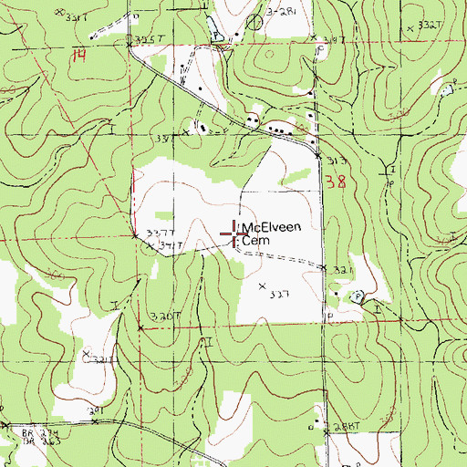 Topographic Map of McElveen Cemetery, LA