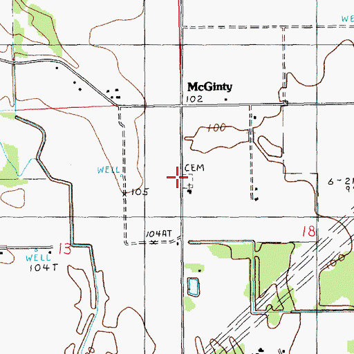 Topographic Map of McGinty School, LA