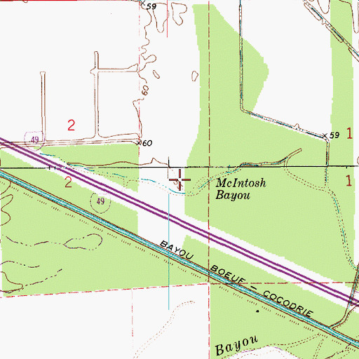 Topographic Map of McIntosh Bayou, LA
