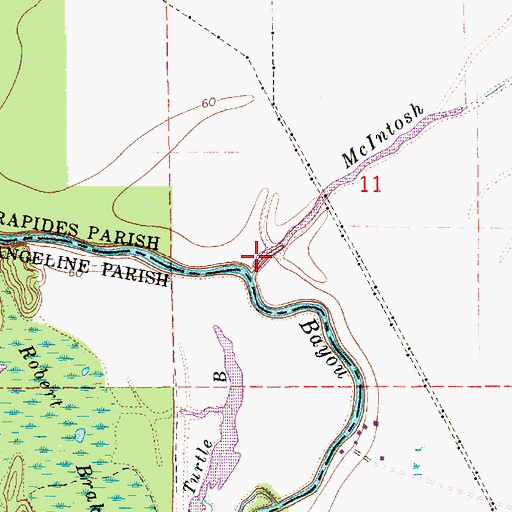 Topographic Map of McIntosh Bayou, LA