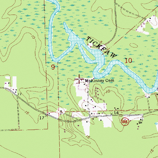 Topographic Map of McKinney Cemetery, LA