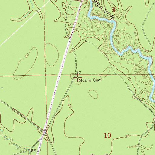 Topographic Map of McLin Cemetery, LA