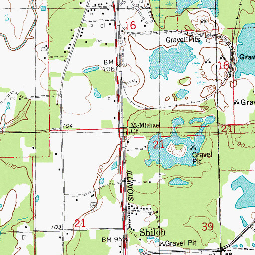 Topographic Map of McMichael Church, LA