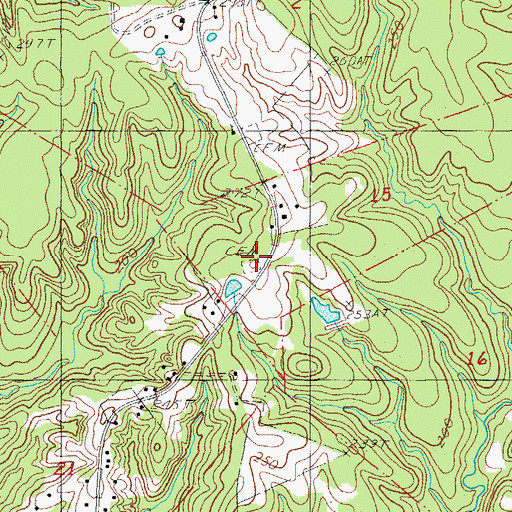 Topographic Map of McQueen Cemetery, LA