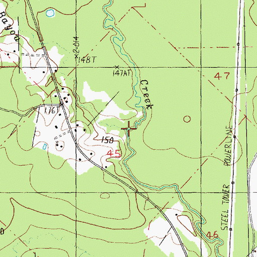 Topographic Map of McQuinney Branch, LA
