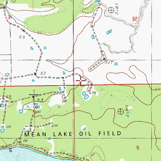 Topographic Map of Mean Lake Oil Field, LA