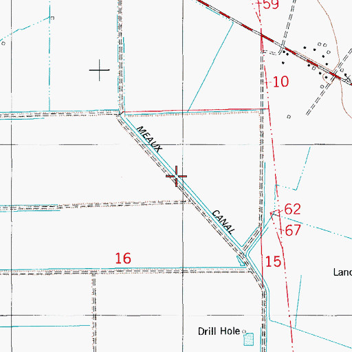 Topographic Map of Meaux Canal, LA