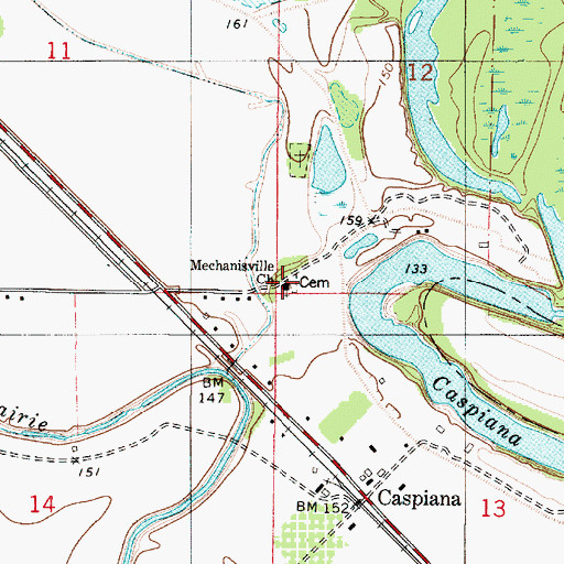 Topographic Map of Mechanisville Church, LA