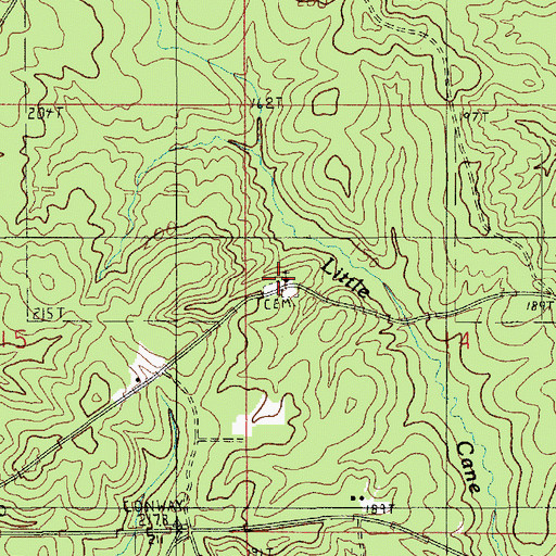 Topographic Map of Meridian Church, LA