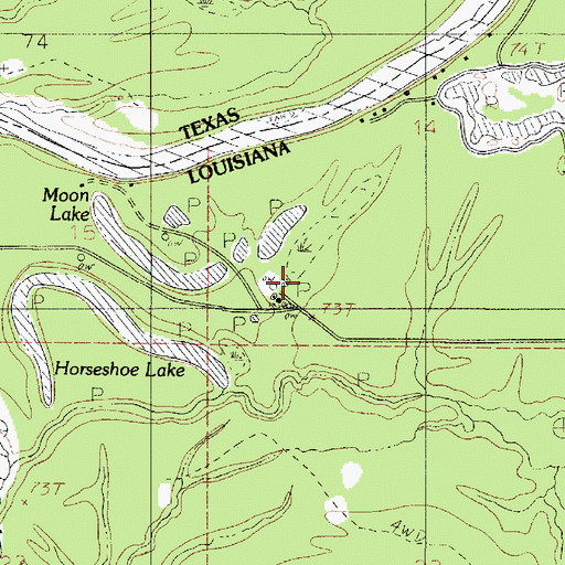 Topographic Map of Merryville Oil Field, LA