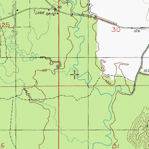 Topographic Map of Messer Creek, LA