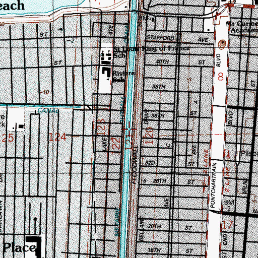 Topographic Map of 17th Street Canal, LA