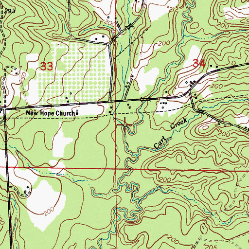 Topographic Map of Michael Branch, LA