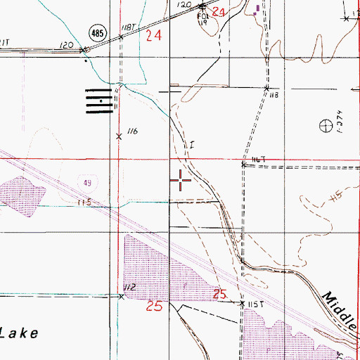 Topographic Map of Middle Bayou, LA