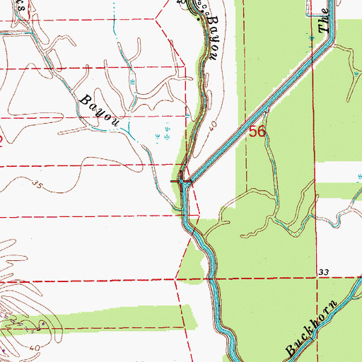 Topographic Map of Middle Bayou, LA