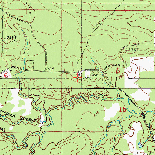 Topographic Map of Middle Creek Church, LA