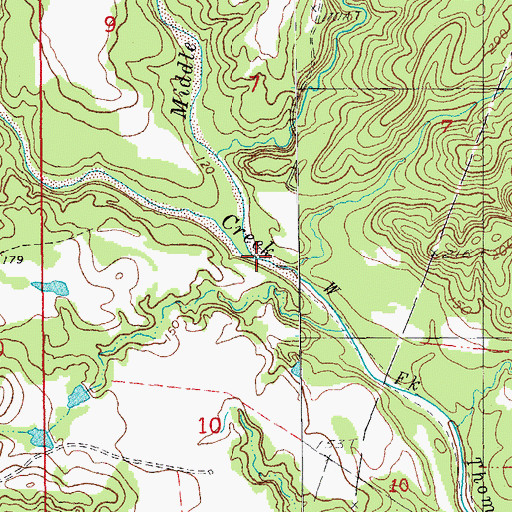 Topographic Map of Middle Fork Thompson Creek, LA