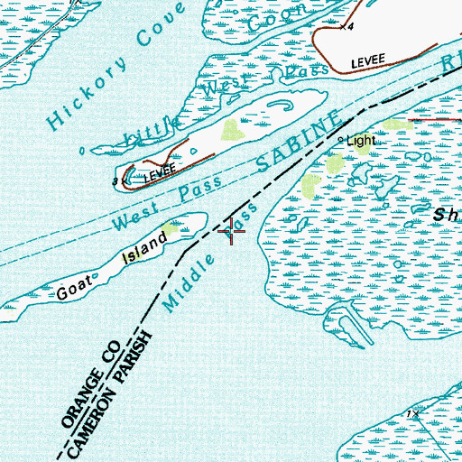 Topographic Map of Middle Pass, LA