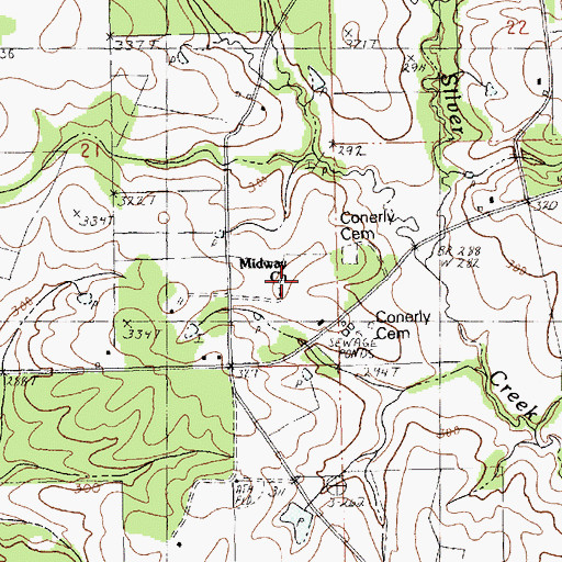 Topographic Map of Midway Church, LA