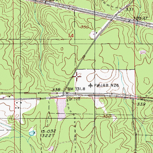 Topographic Map of Midway Church, LA