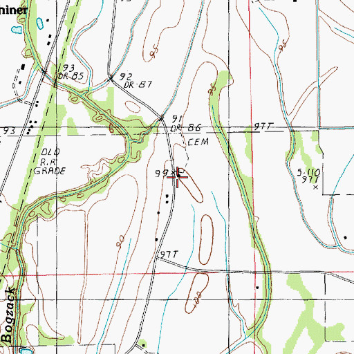 Topographic Map of Midway Church, LA