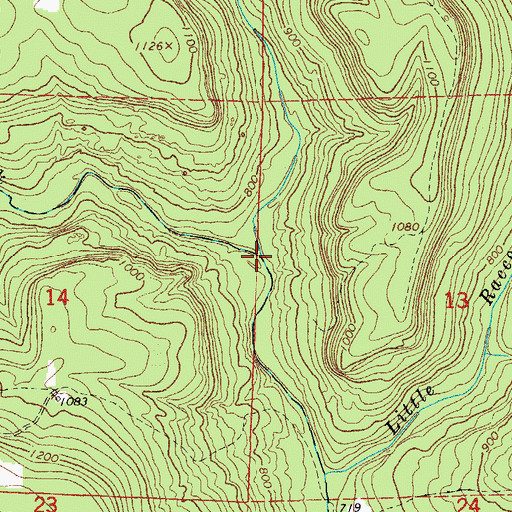 Topographic Map of Possum Creek, AR