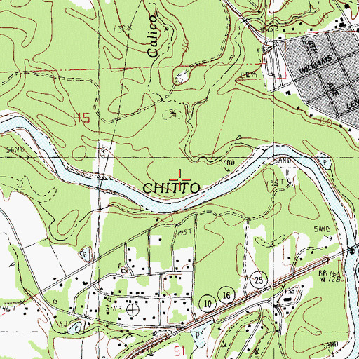 Topographic Map of Mile Branch, LA