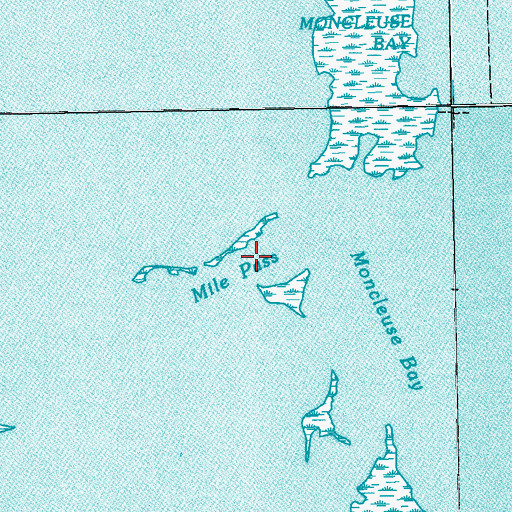 Topographic Map of Mile Pass, LA