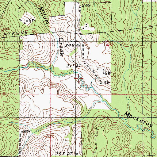 Topographic Map of Milam Creek, LA