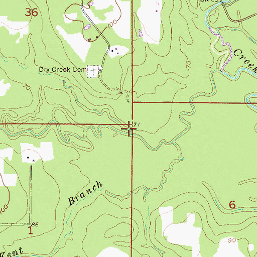 Topographic Map of Mill Bayou, LA