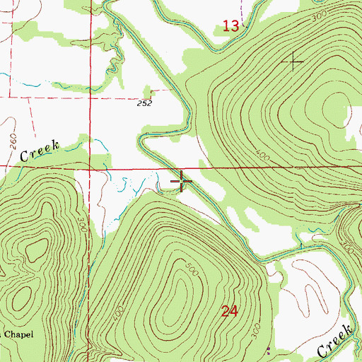 Topographic Map of Possum Creek, AR