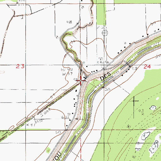 Topographic Map of Mill Bayou, LA