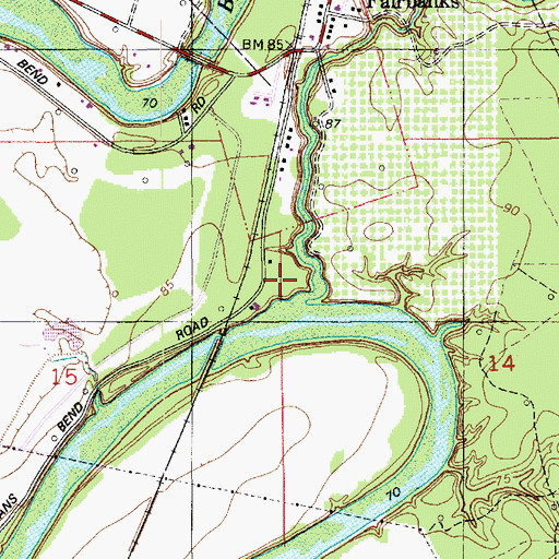 Topographic Map of Mill Bayou, LA