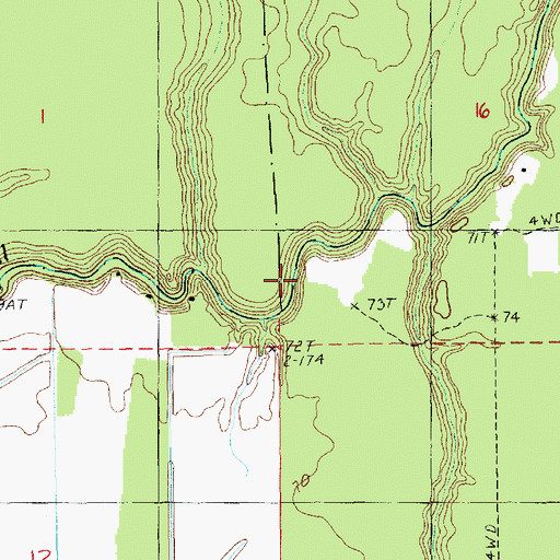Topographic Map of Mill Bayou, LA
