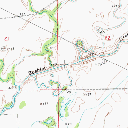 Topographic Map of Mill Branch, LA