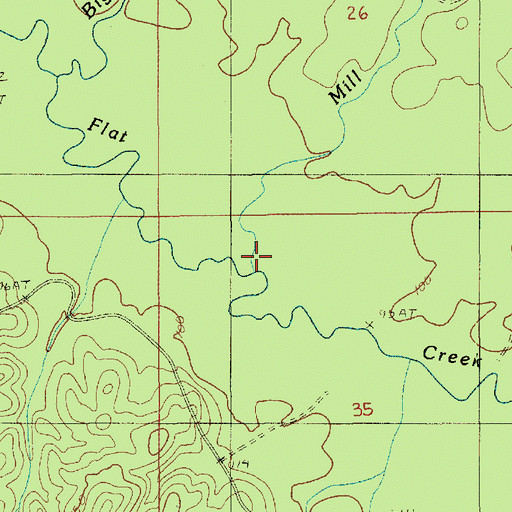 Topographic Map of Mill Branch, LA