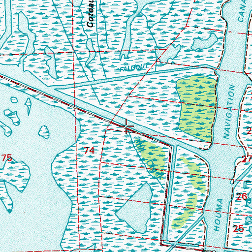 Topographic Map of Mill Creek, LA