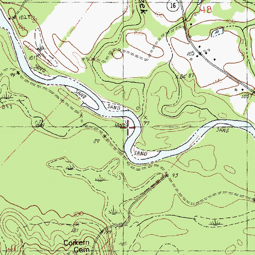 Topographic Map of Mill Creek, LA