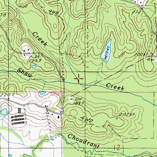 Topographic Map of Mill Creek, LA