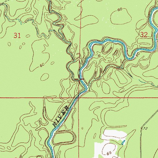 Topographic Map of Mill Creek, LA