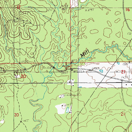Topographic Map of Mill Creek, LA